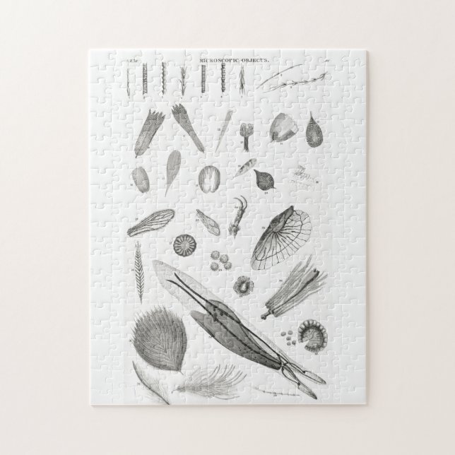B&W Science Microbiology Magnification Microscopic Jigsaw Puzzle (Vertical)