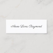 b/w script font style minimal elegant & modern mini business card (Front)