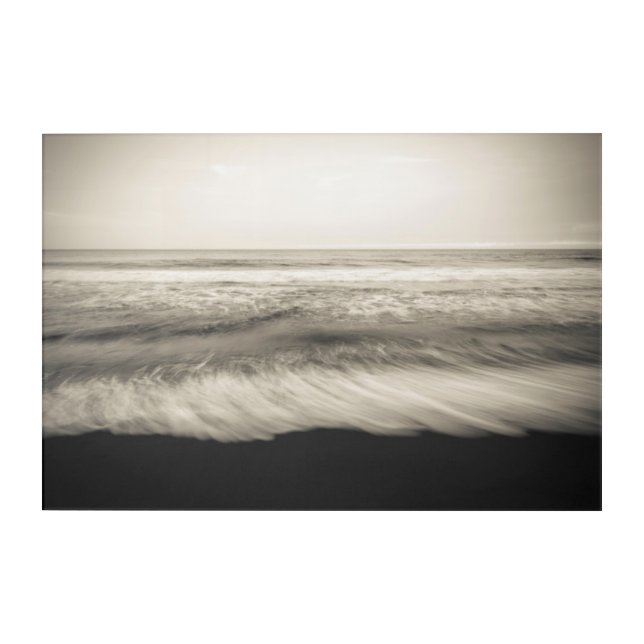 B&W seascape, Hawaii Acrylic Print (Front)