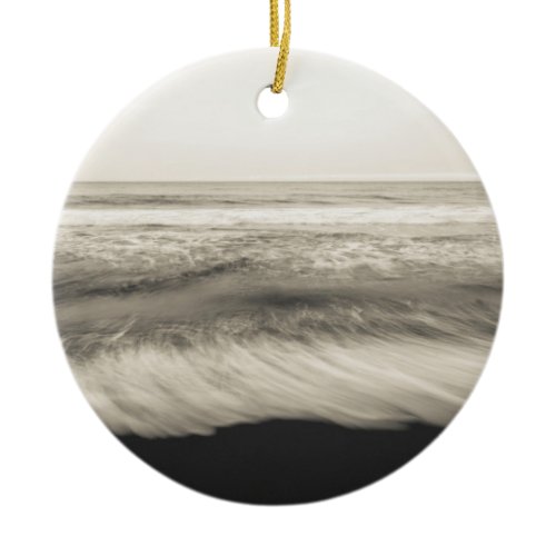 B&amp;W seascape, Hawaii Ceramic Ornament