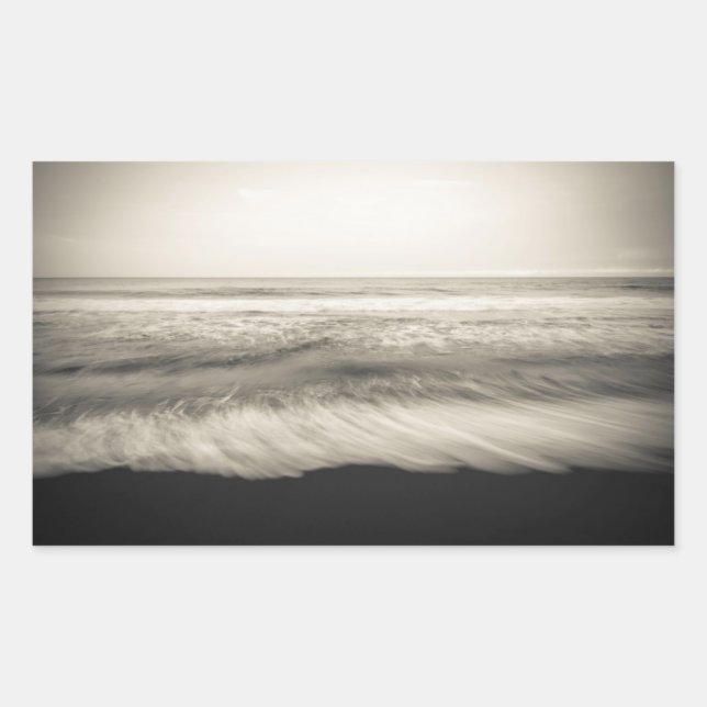 B&W seascape, Hawaii Rectangular Sticker (Front)