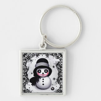 B&W Snowgirl Keychain