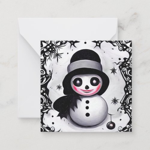 BW Snowgirl Note Card