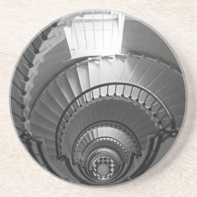 B&W spiral Sandstone Coaster (Front)