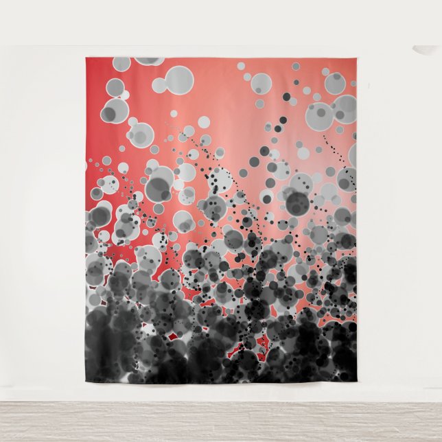 B&W Spotted2 Red - Tapestry (Front)