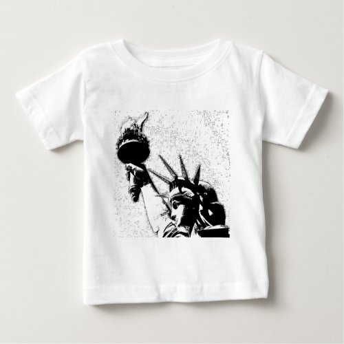BW Statue of Liberty Baby T_Shirt