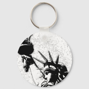 B&W Statue of Liberty Keychain