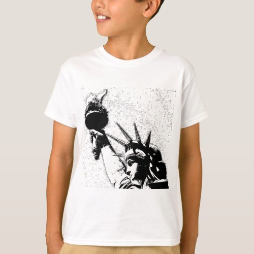 BW Statue of Liberty T_Shirt