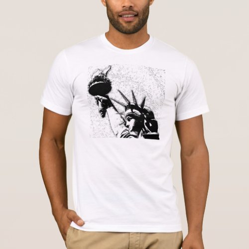 BW Statue of Liberty T_Shirt