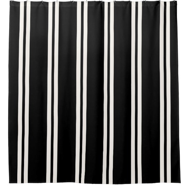 B&W Striped Shower Curtain (Front)