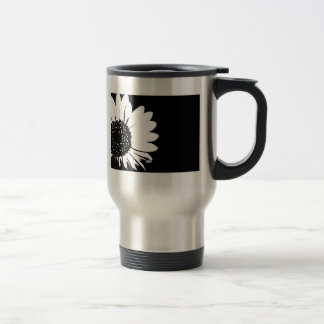 B&W Sunflower Travel Mug