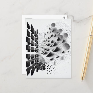 B&W Surreal Abstract Geometric Design Card