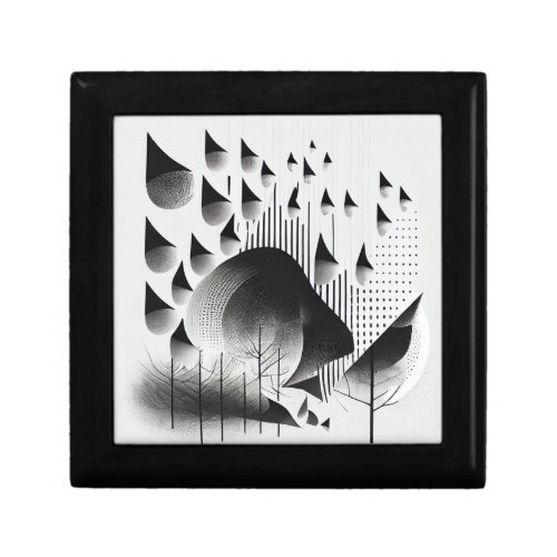BW Surreal Optical Illusion Abstract Forest Gift Box