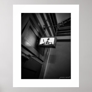 B&W Theater Ladies Room Sign Poster Print