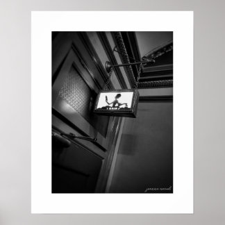 B&W Theater Ladies Room Sign Poster Print