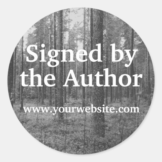 B&W Trees Signed by Author Stickers Customizable (Front)