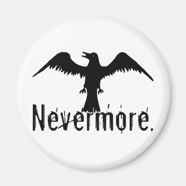 B&W Tribal Raven Nevermore Magnet (Front)