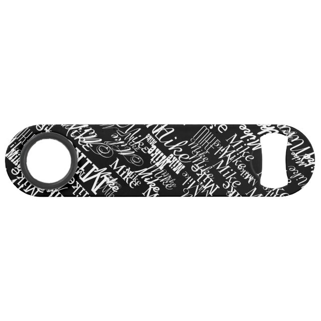 b&w typography personalized with name bar key (Front (Horizontal))
