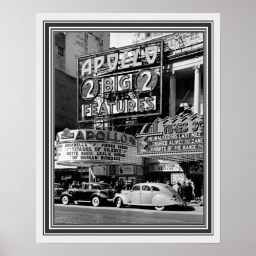 BW Vintage Photo of the Apollo Theater 16 x 20 Poster