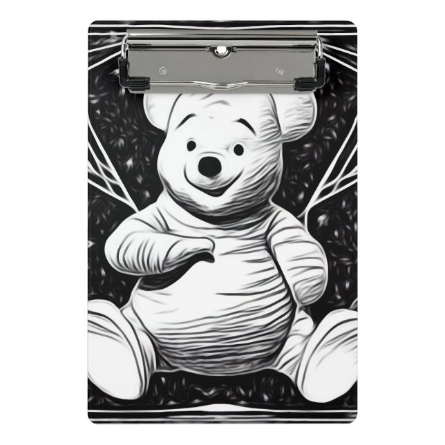 B&W Vintage Pooh Mini Clipboard (Front)
