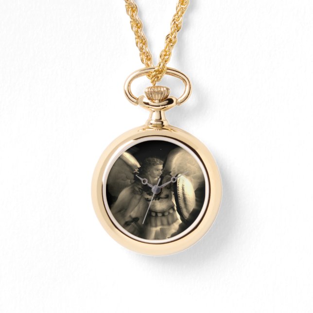 B&W Vintage Saint Michael Angel Watch (Front)