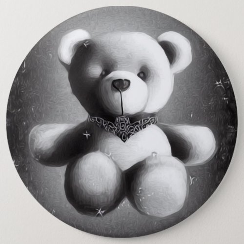 BW Vintage Teddy Bear Button