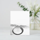 B&W Watercolor Tranquil Mountains Zen Enso (Standing Front)