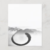 B&W Watercolor Tranquil Mountains Zen Enso (Front)