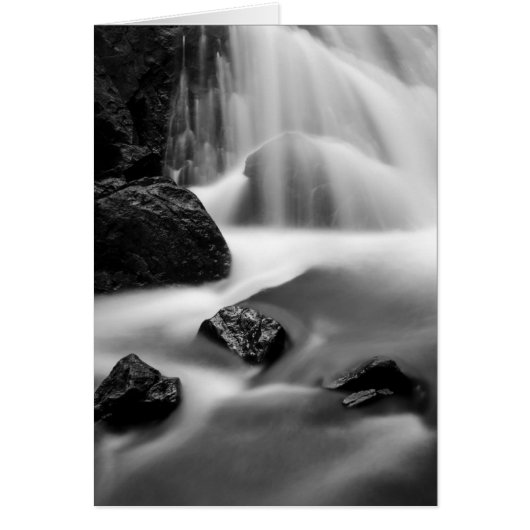 B&W waterfall, California Cards (Front)