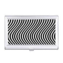 B&amp;W Wavy Lines Optical Illusion Business Card Case