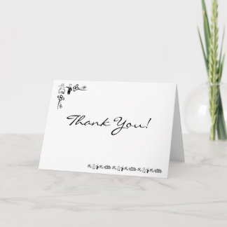 B&W Wedding Thank You Card