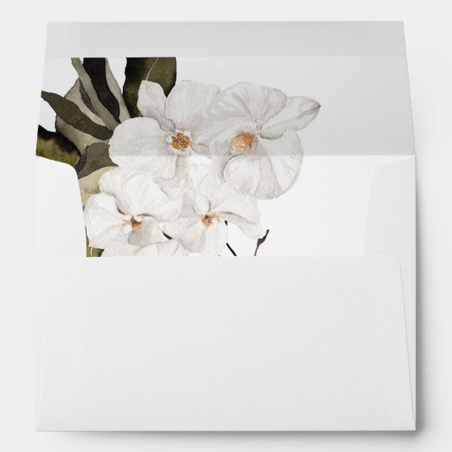 B&W White Floral 5 Envelope (Back (Bottom))