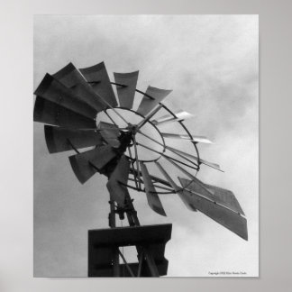 B&W Windmill Poster