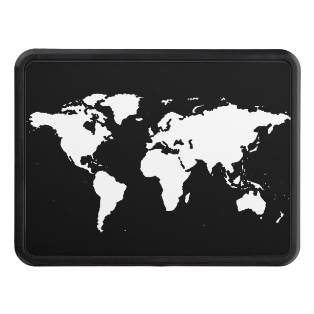 b&w world map hitch cover (Front)