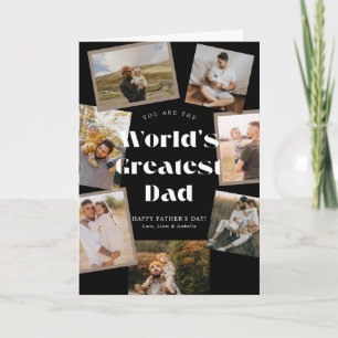 B & W World's Greatest Dad 7 Photo Father's Day Card