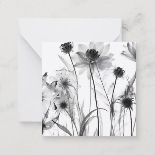 BW X_Ray Flowers Note Card