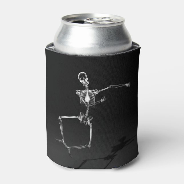 B&W X-Ray Skeleton Dancing Can Cooler (Can Front)