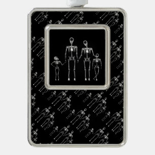 B&W X-Ray Skeleton Family Christmas Ornament