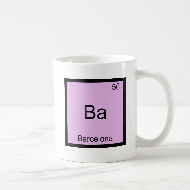 Ba - Barcelona Funny Chemistry Element Symbol Tee Coffee Mug (Right)