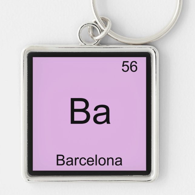 Ba - Barcelona Funny Chemistry Element Symbol Tee Keychain (Front)