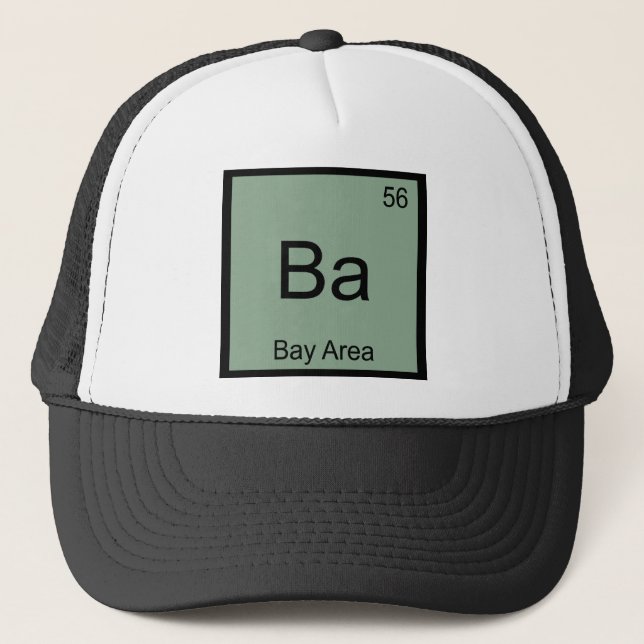 Ba - Bay Area Chemistry Element Symbol Funny Tee Trucker Hat (Front)