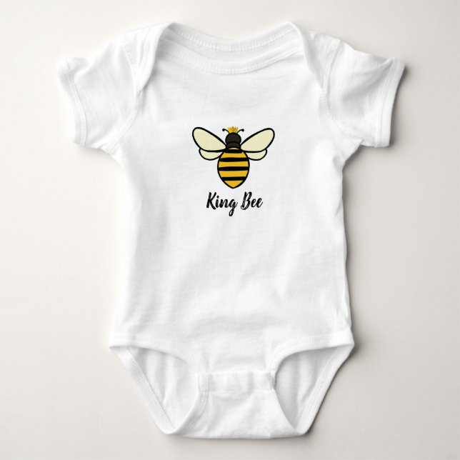 Ba-Bee Baby Shower Onsie | King Bee Queen Bee Baby Bodysuit (Front)