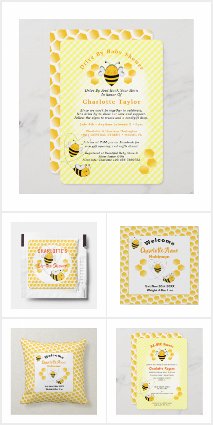 Ba-Bee Cute Baby Shower Bumble Bee  Collection