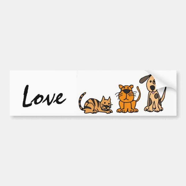 BA- Dogs and Cats Love Bumber Sticker (Front)
