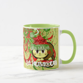 Ba Humbug Kitty Cat Grunge Christmas Holiday Mug
