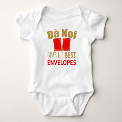 Ba Noi gives the best Red Envelopes Tet Baby Bodysuit