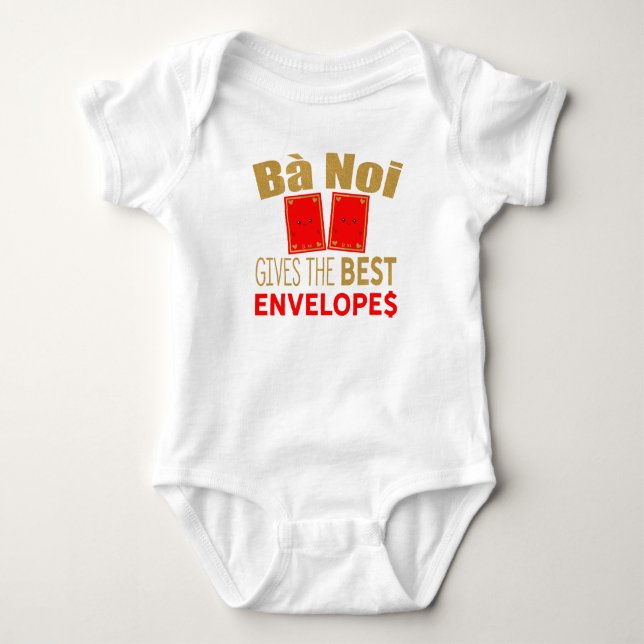 Ba Noi gives the best Red Envelopes Tet Baby Bodysuit (Front)