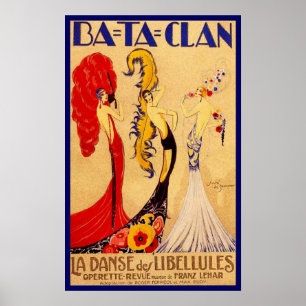 Ba-Ta-Clan Operette Vintage French Theater Ads Poster