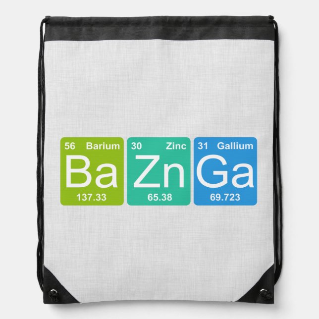 Ba Zn Ga! Periodic Table Elements Drawstring Bag (Front)