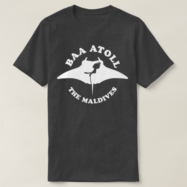 Baa Atoll The Maldives Scuba Diving With Manta Ray T-Shirt (Design Front)
